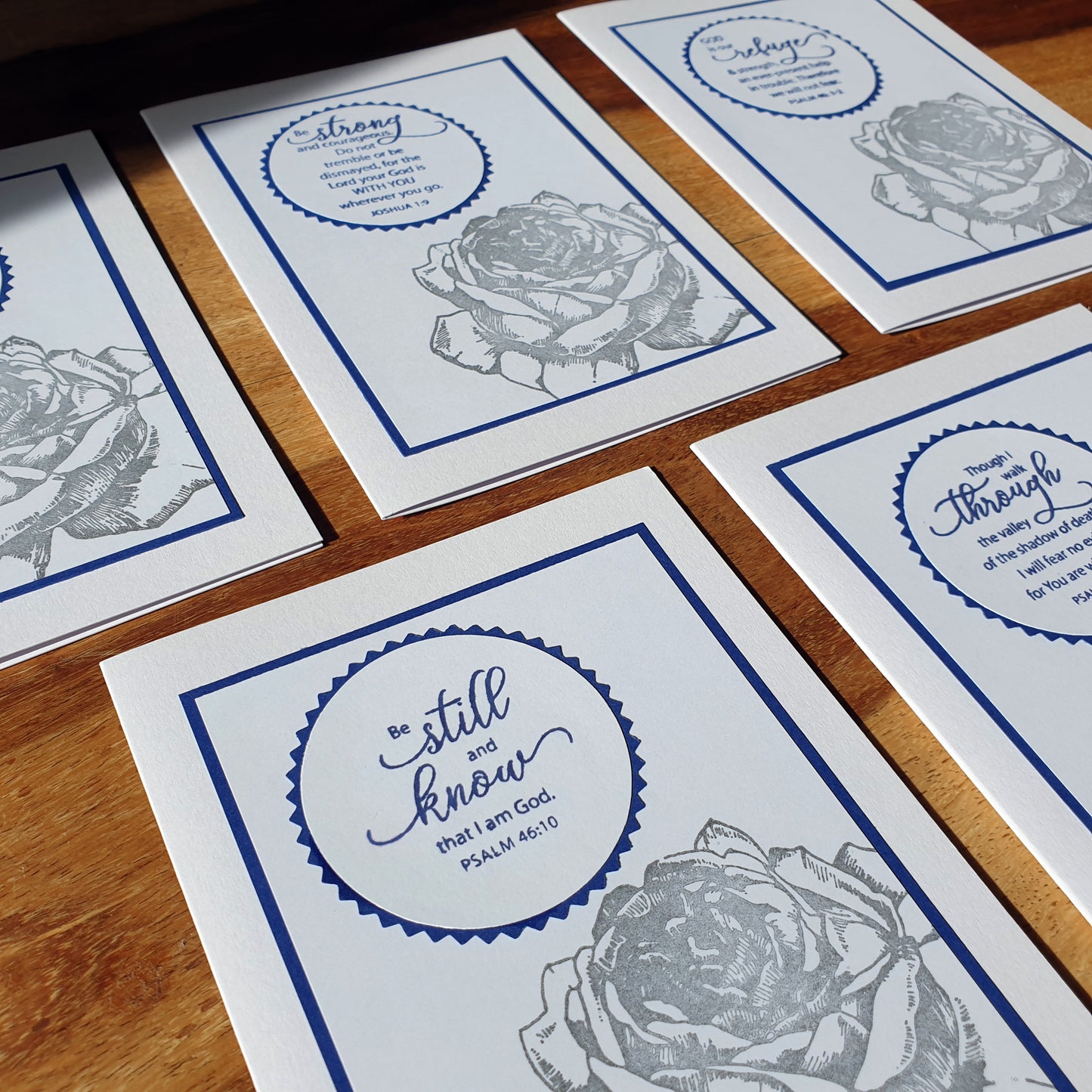Greeting Cards | Edifying Scriptures 5 Pack (Medium-Blue) Unique Variations to Edify One Another | FREE DELIVERY