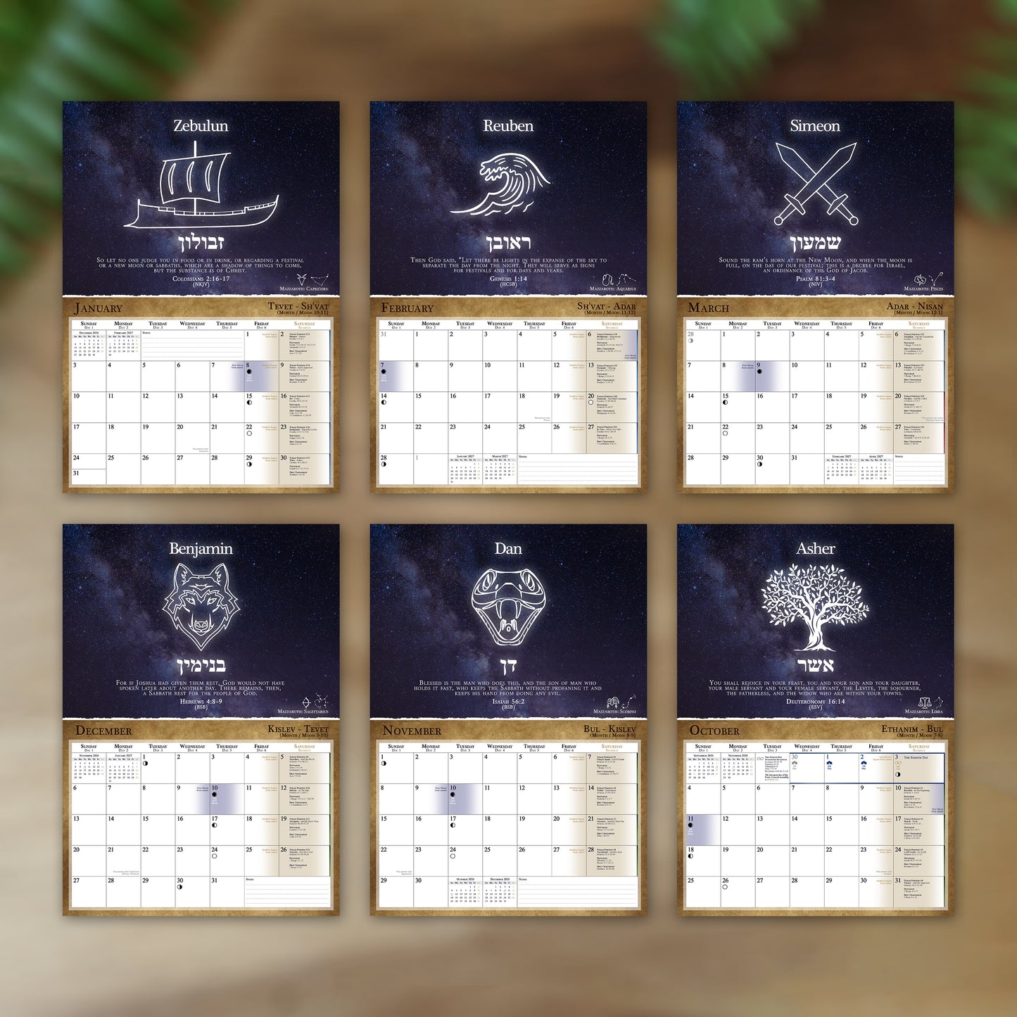 (UK & Other) Biblical Calendar from April 2026 to March 2027 | YHVH's Feast Days, New Moon Dates, Shabbat Torah Portion Schedule, Mazzaroth