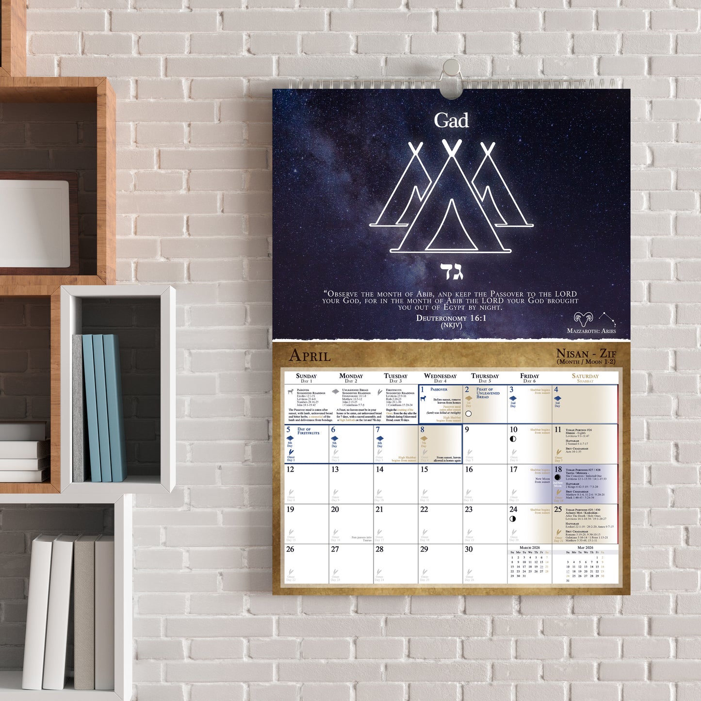 (UK & Other) Biblical Calendar from April 2026 to March 2027 | YHVH's Feast Days, New Moon Dates, Shabbat Torah Portion Schedule, Mazzaroth