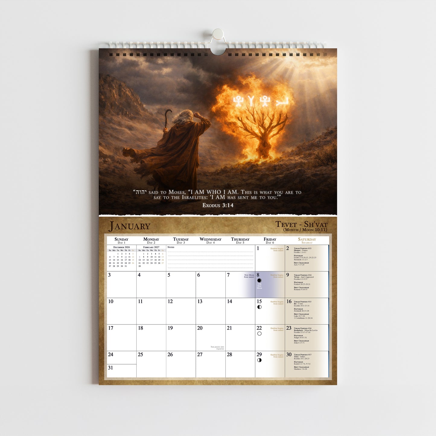 (UK & Other) Biblical Calendar from April 2026 to March 2027 | YHVH's Feast Days, New Moon Dates, Shabbat Torah Portion Schedule, Mazzaroth