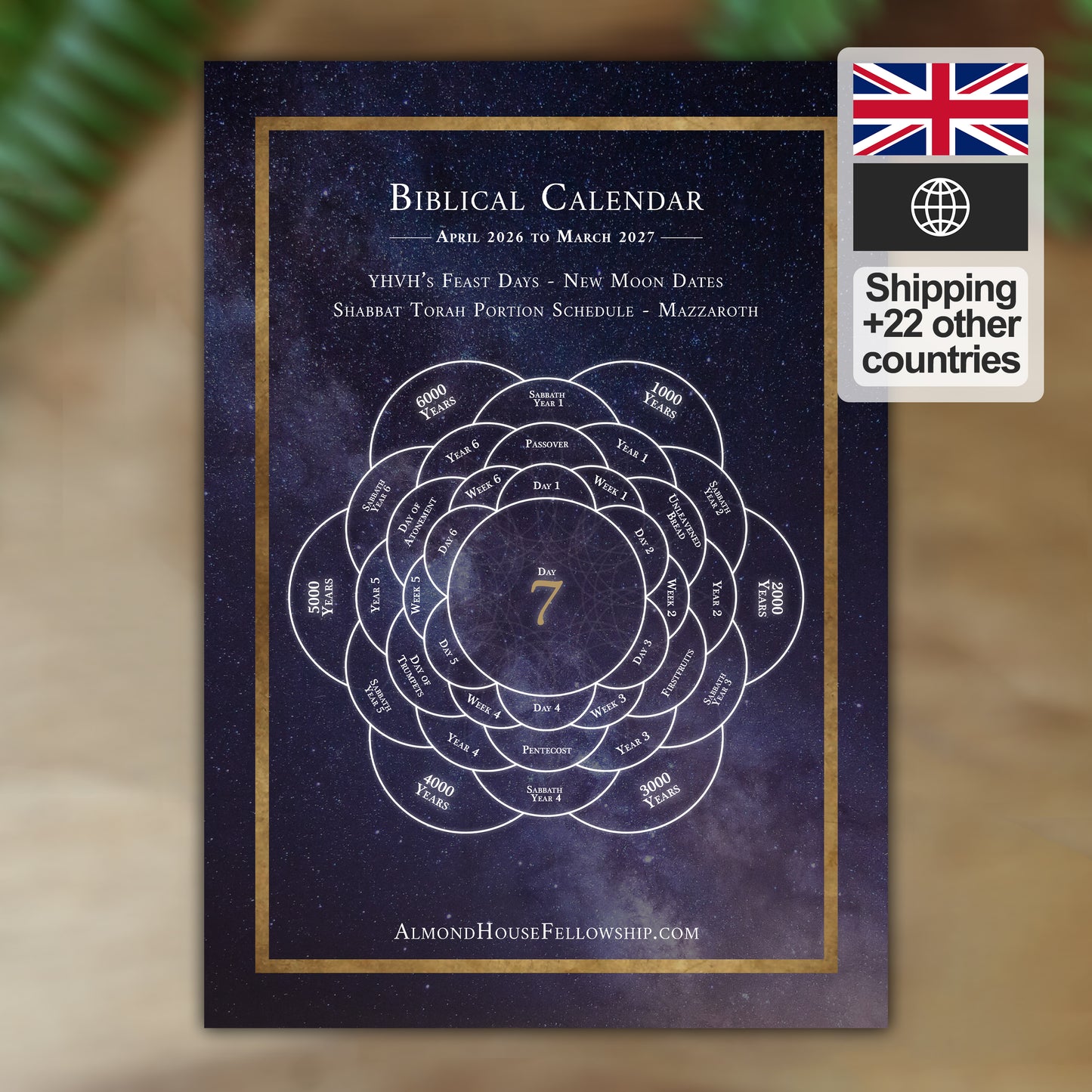(UK & Other) Biblical Calendar from April 2026 to March 2027 | YHVH's Feast Days, New Moon Dates, Shabbat Torah Portion Schedule, Mazzaroth